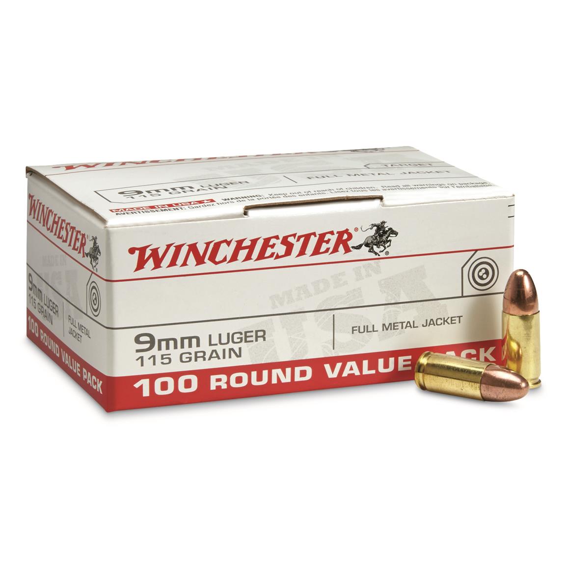 Winchester White Box 9mm 100 Rounds